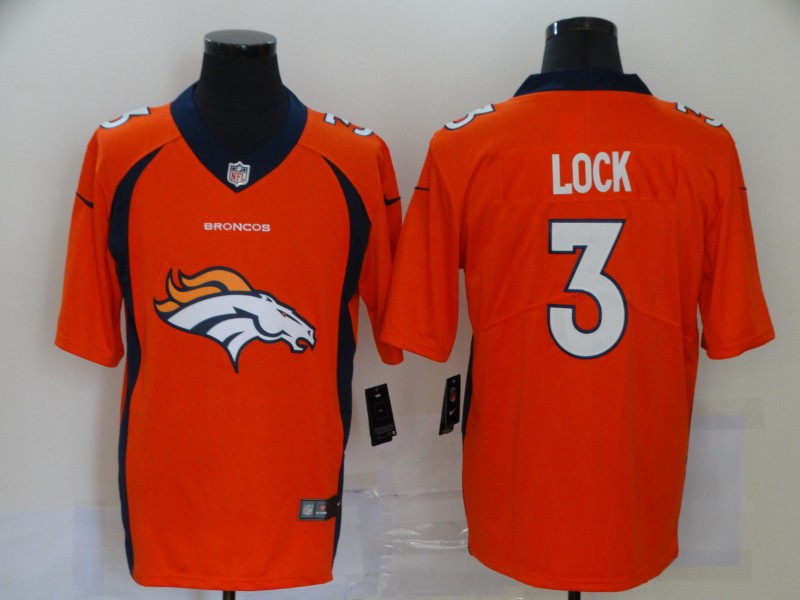 Men Denver Broncos #3 lock orange Nike Vapor Untouchable Limited Player NFL fashion Jerseys 8